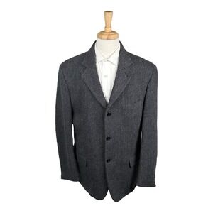 Polo Ralph Lauren Gray Herringbone Wool Blend Men's Blazer Size L Excellent